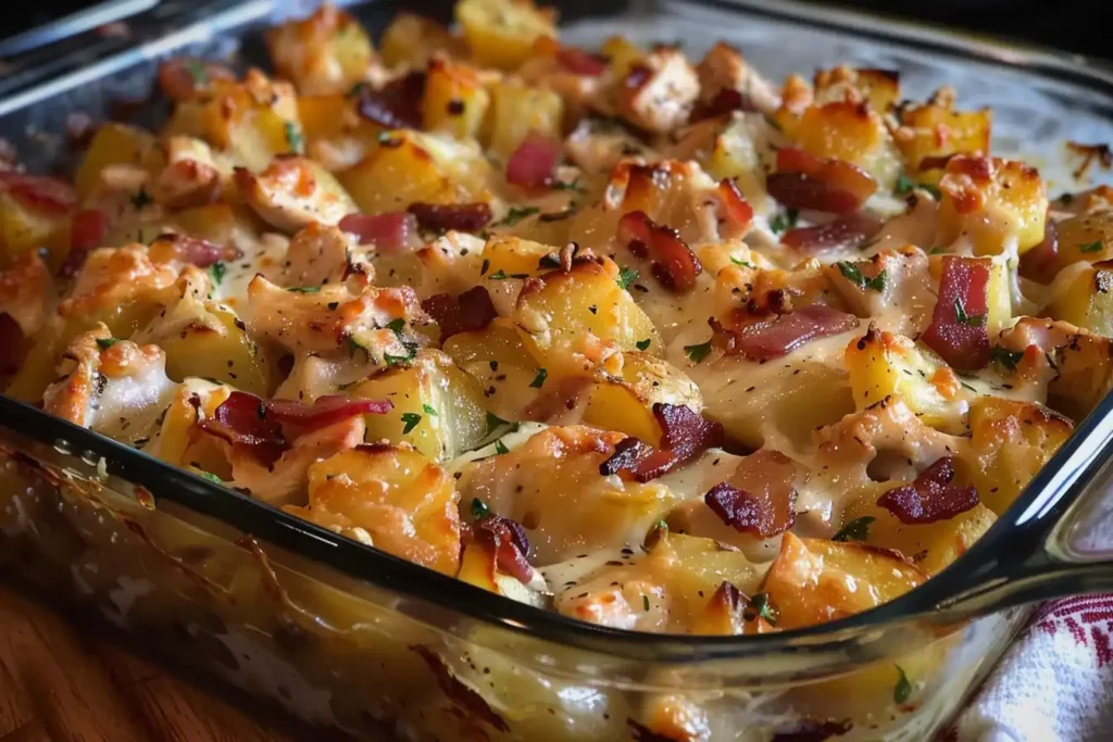 Chicken Bacon Ranch Potato Bake