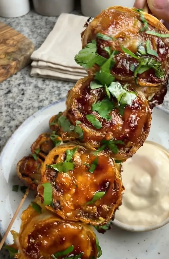 Glazed Beef Tortilla Kebabs