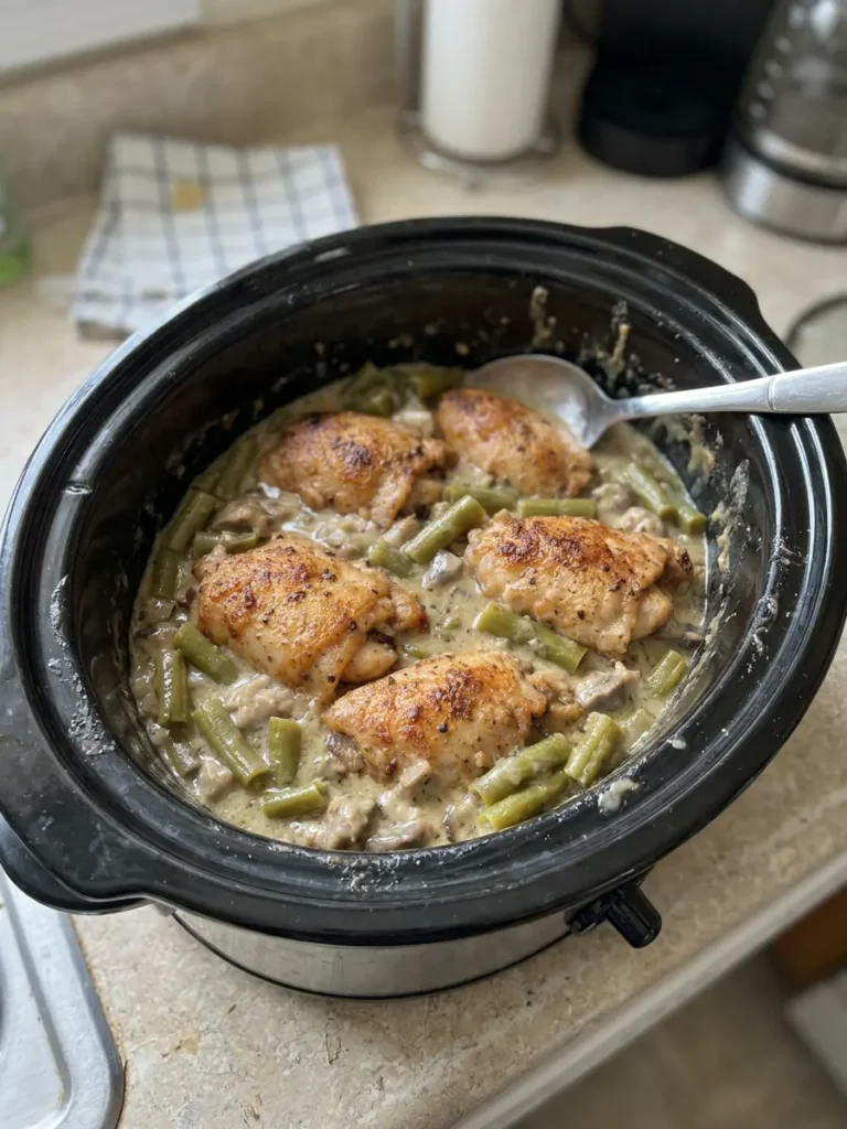Slow Cooker 4-Ingredient Chicken and Green Beans
