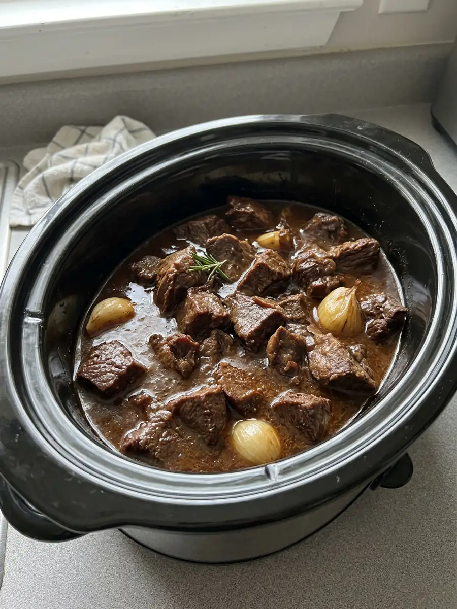 Slow Cooker 5-Ingredient Beef and Gravy Dinner